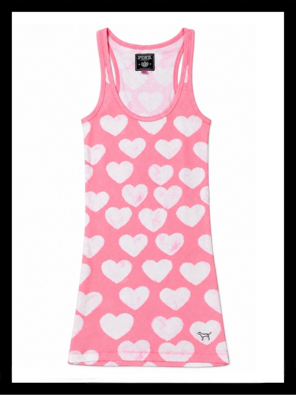 💕ℙ𝕀ℕ𝕂 𝕍𝕊 Pink/White  Hearts HTF/VINTAGE/RARE Tank top✨NWT✨💕